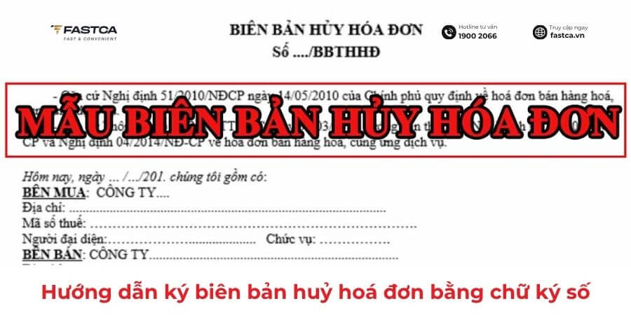 Quy trình ký biên bản hủy hóa đơn bằng chữ ký số cho doanh nghiệp