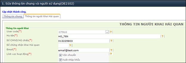 Thay đổi thông tin CKS trên tài khoản quản trị