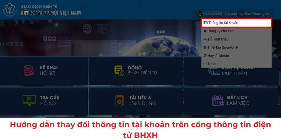 Các bước thay đổi thông tin tài khoản trên cổng thông tin điện tử BHXH cực đơn giản