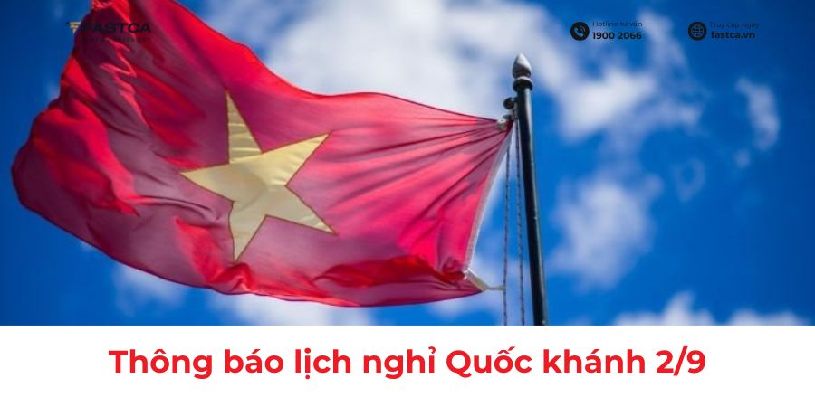 Thông báo về lịch nghỉ hoạt động nhân dịp Quốc khánh 2/9