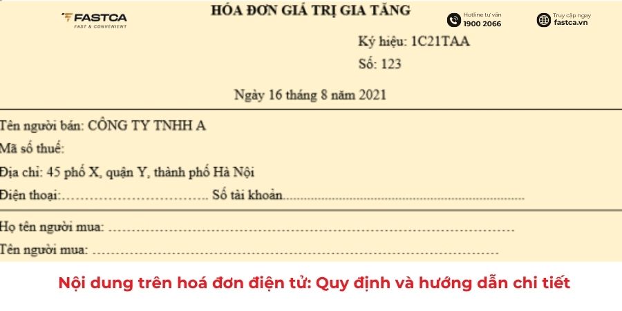 Nội dung trên hoá đơn điện tử: Quy định và hướng dẫn chi tiết