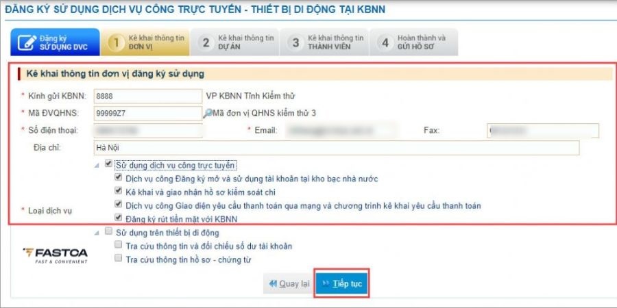 đăng ký sử dụng chữ ký số trên cổng DVC kho bạc nhà nước - bước 1