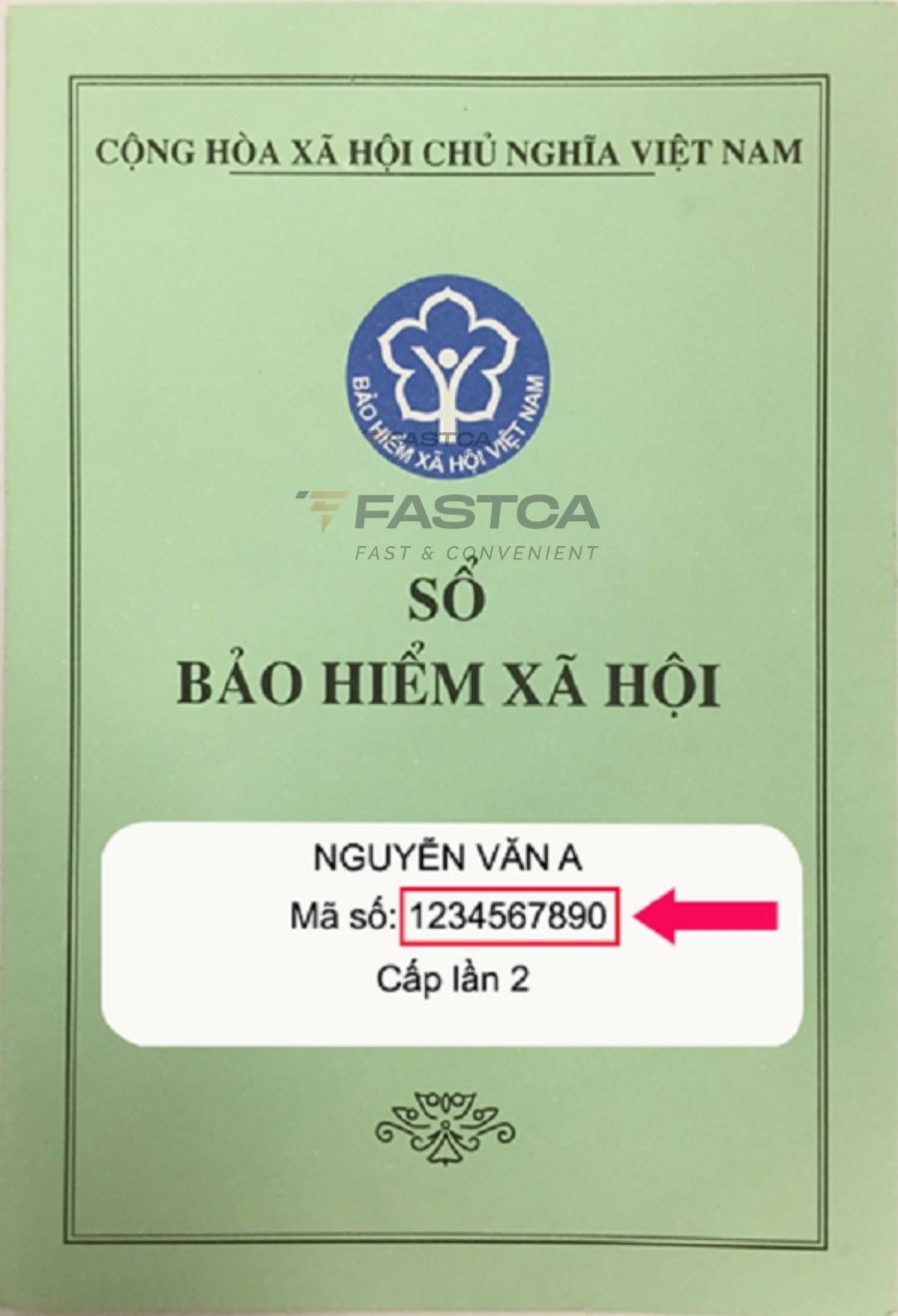 Nội dung trên bìa của sổ BHXH cấp lại
