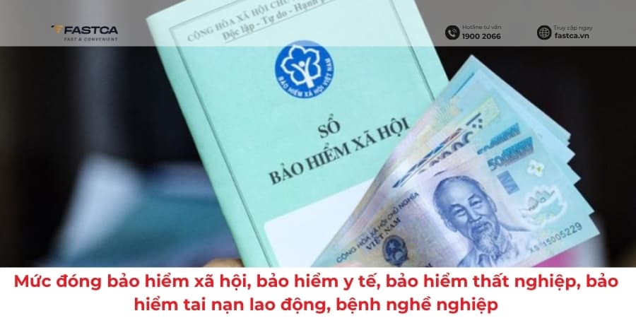 Mức đóng bảo hiểm xã hội, bảo hiểm y tế, bảo hiểm thất nghiệp, bảo hiểm tai nạn lao động, bệnh nghề nghiệp từ ngày 01/7/2024?