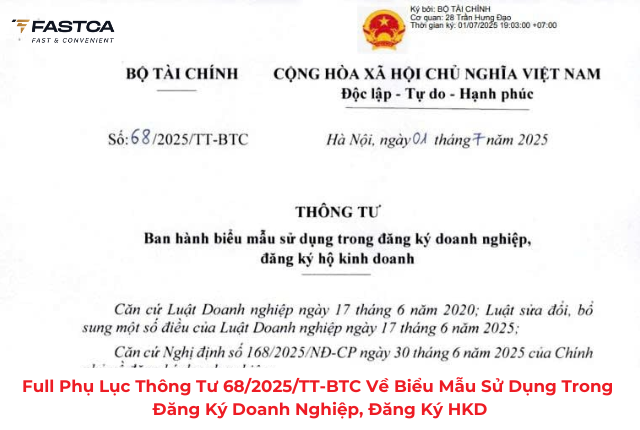Thông Tư 68/2025/TT-BTC