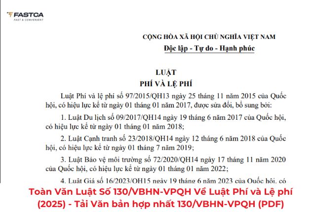 Toàn văn Luật số 130/VBHN-VPQH