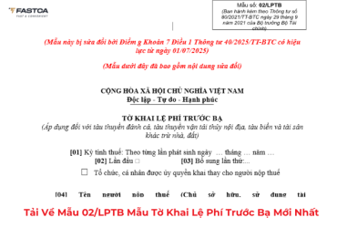 Mẫu 02/LPTB - mẫu tờ khai lệ phí trước bạ