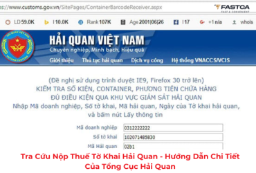 tra cứu nộp thuế tờ khai hải