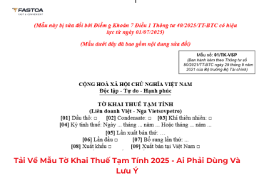 mẫu tờ khai thuế tạm tính