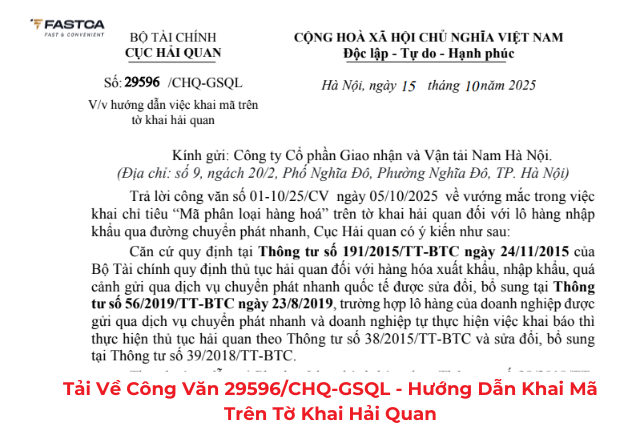 tờ khai hải quan