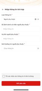 đăng ký người phụ thuộc trên VNeID