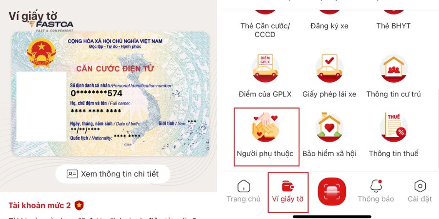 cách đăng ký người phụ thuộc trên vneid - bước 2