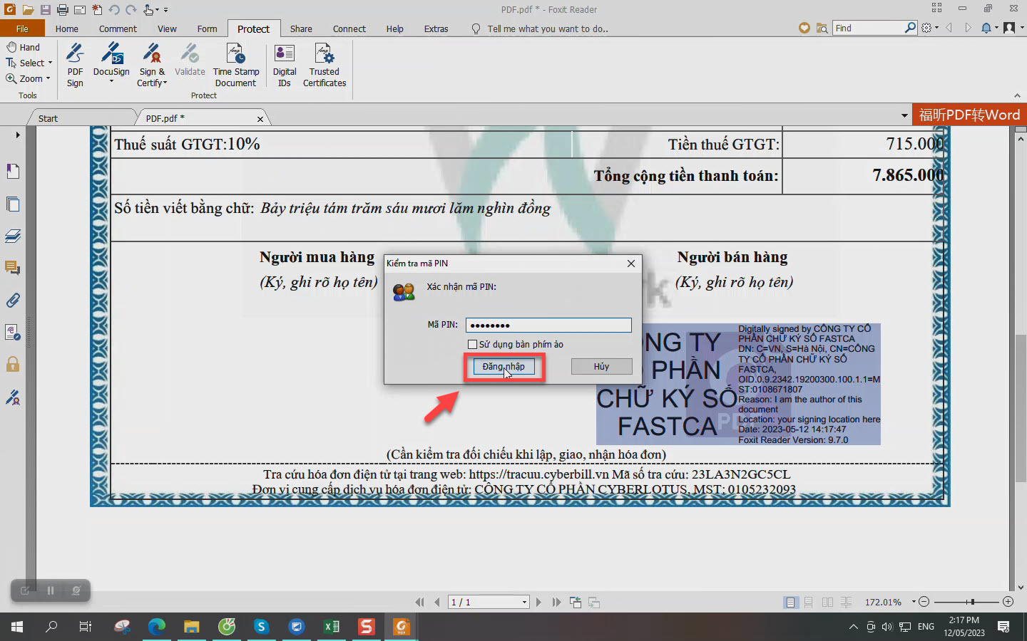 Hướng dẫn ký số trên file PDF cập nhật mới nhất