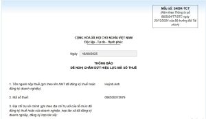 hủy mã số cá nhân người phụ thuộc