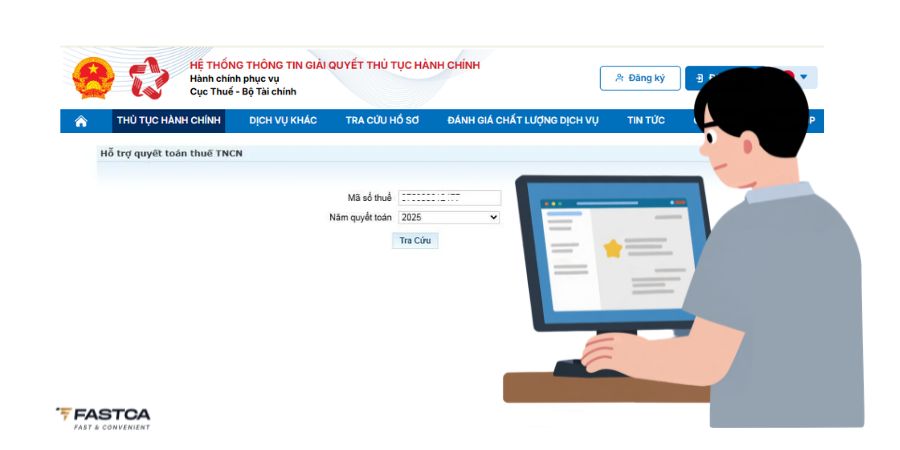 cá nhân nộp tờ khai quyết toán thuế tncn trên dịch vụ công - bước 4