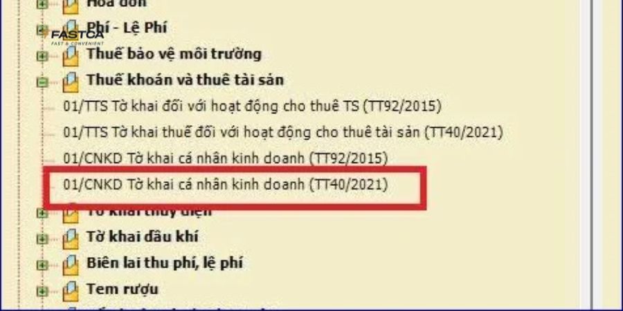 cách lập tờ khai 01/cnkd trên htkk - bước 4
