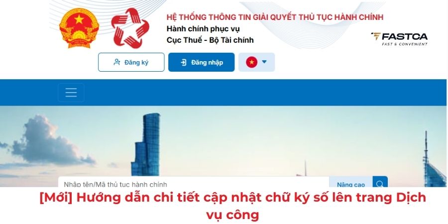 cập nhật chữ ký số dịch vụ công