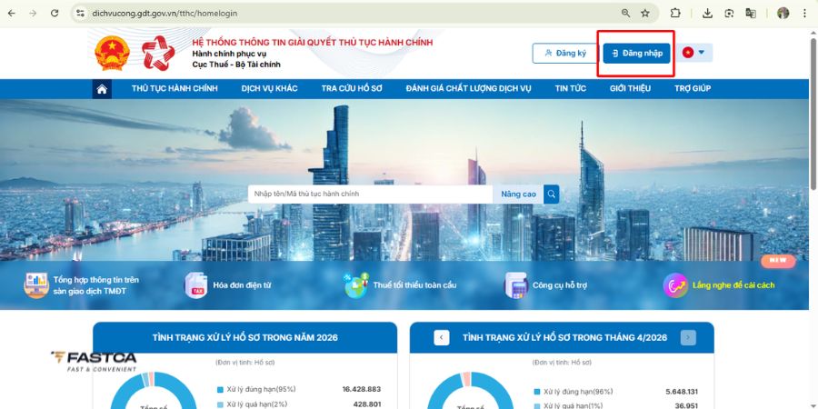 tổ chức nộp tờ khai quyết toán thuế tncn trên dịch vụ công - bước 1