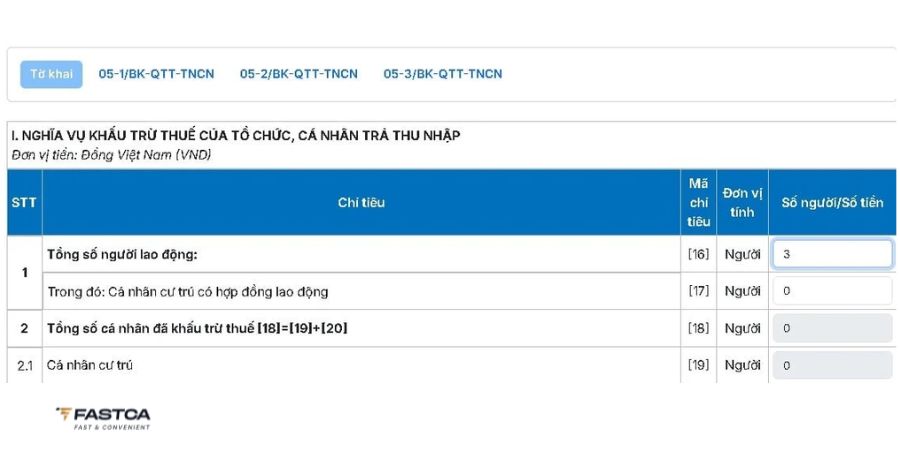 tổ chức nộp tờ khai quyết toán thuế tncn trên dịch vụ công - bước 7