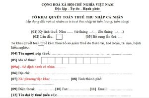 tờ khai tự quyết toán thuế TNCN