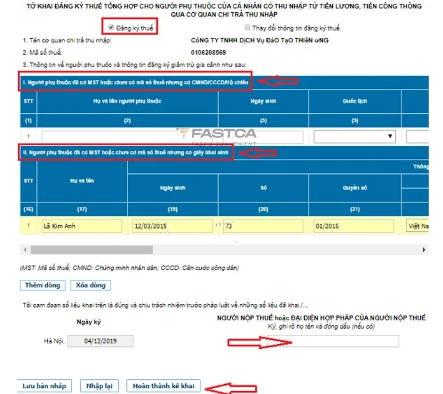 cách đăng ký người phụ thuộc đã có mã số thuế trên thuedientu - bước 5