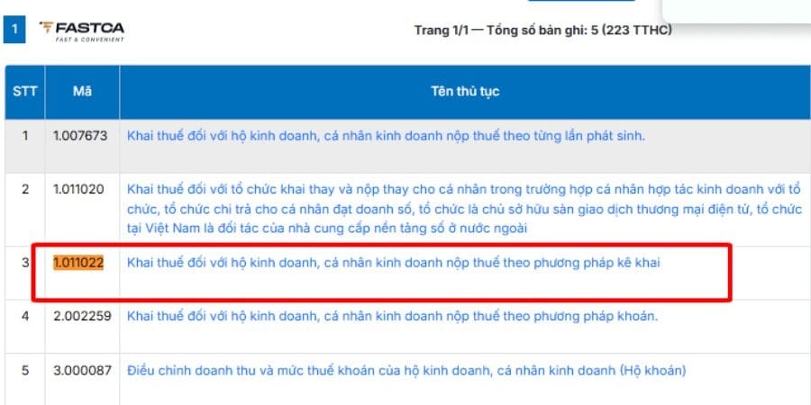 cách kê khai thuế hộ kinh doanh dưới 1 tỷ - bước 3