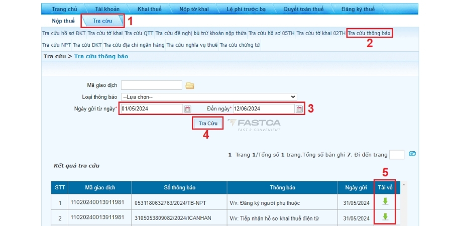 tra cứu cắt giảm người phụ thuộc online trên thuế điện tử