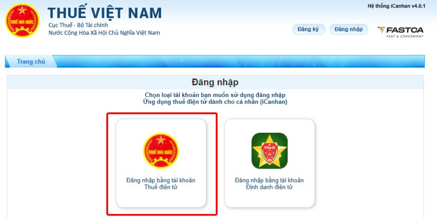 kê khai thuế hộ kinh doanh online qua thuế điện tử - bước 2