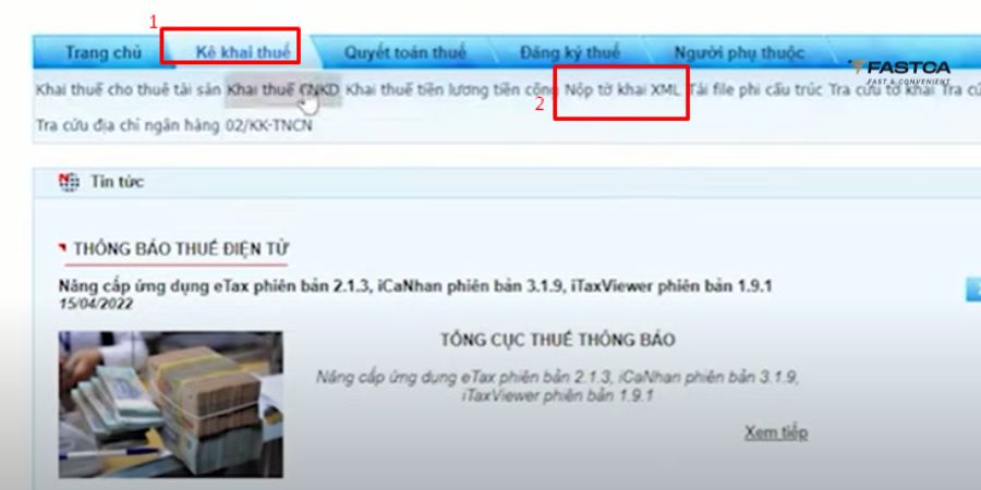 kê khai thuế hộ kinh doanh online qua thuế điện tử - bước 3