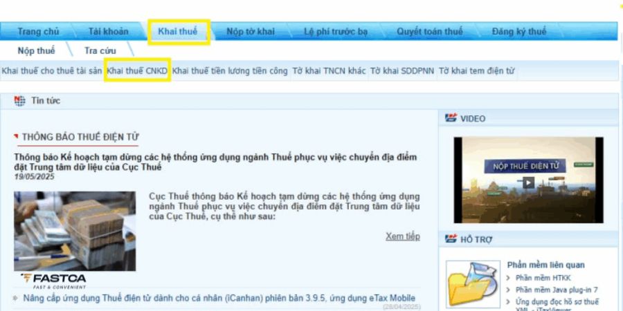 Kê khai thuế hộ kinh doanh quý I.2026 Qua cổng thông tin Thuế điện tử - Bước 4