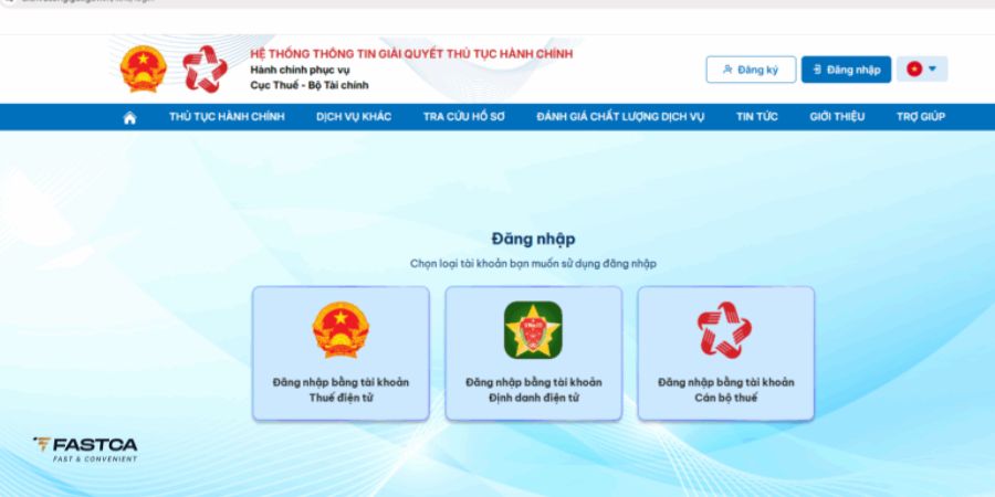 Kê khai thuế hộ kinh doanh quý I.2026 Qua Dịch vụ công về Thuế - Bước 1