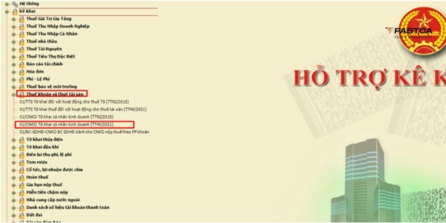 kê khai thuế hộ kinh doanh trên htkk - bước 2