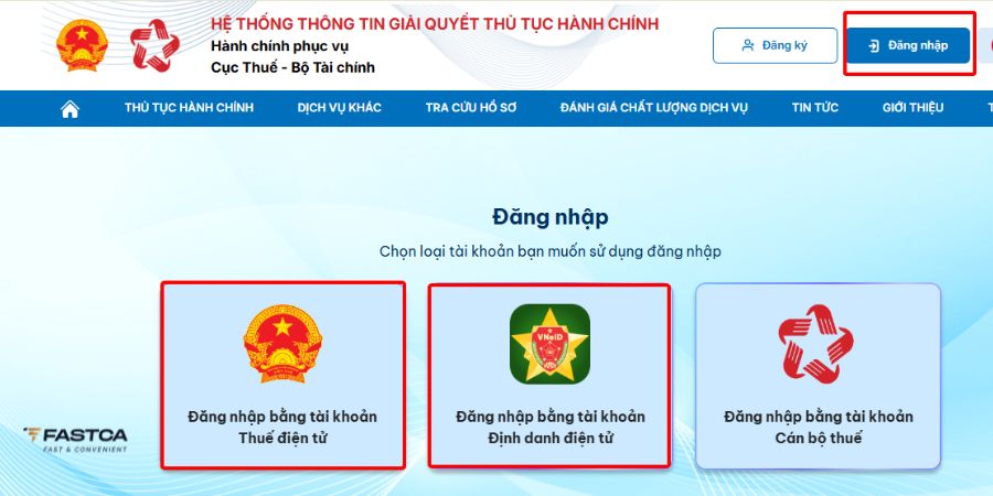khai thuế hộ kinh doanh trên dịch vụ công - bước 1