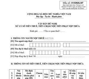 mẫu số 01DNXLNT - đề nghị hoàn thuế TNCN