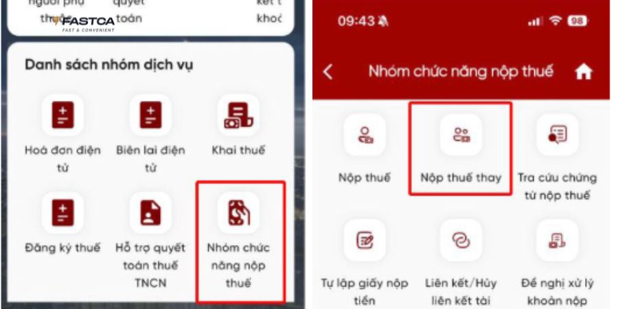 Cách nộp thuế thay cho hộ kinh doanh qua Etax Mobile - Bước 2