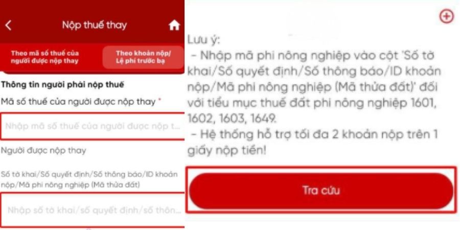 Cách nộp thuế thay cho hộ kinh doanh theo mã hồ sơ khoản nộp hoặc lệ phí trước bạ - bước 2