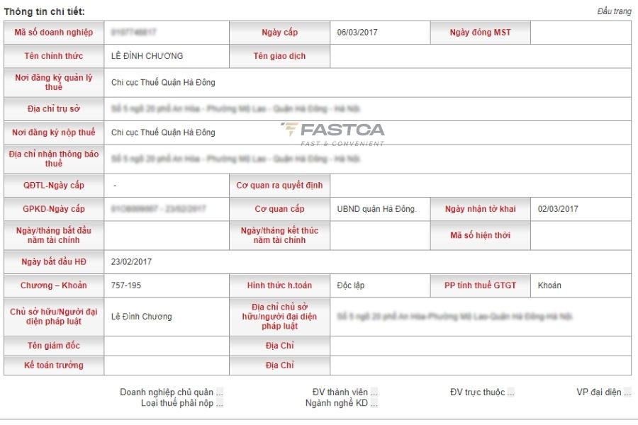 tra cứu giấy phép hộ kinh doanh qua tổng cục thuế - bước 3
