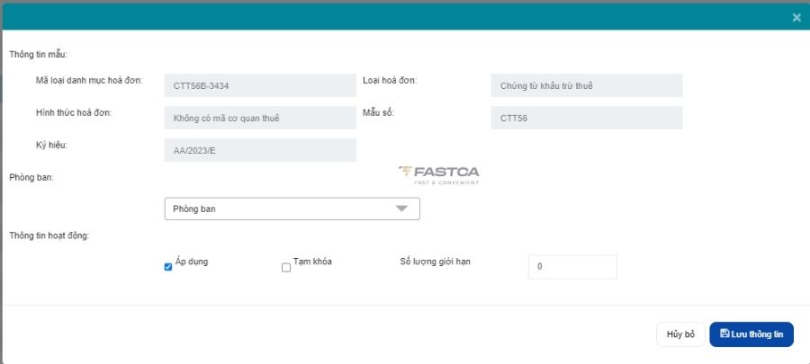 áp dụng hóa đơn khi tạo mẫu chứng từ khấu trừ thuế tncn - 2