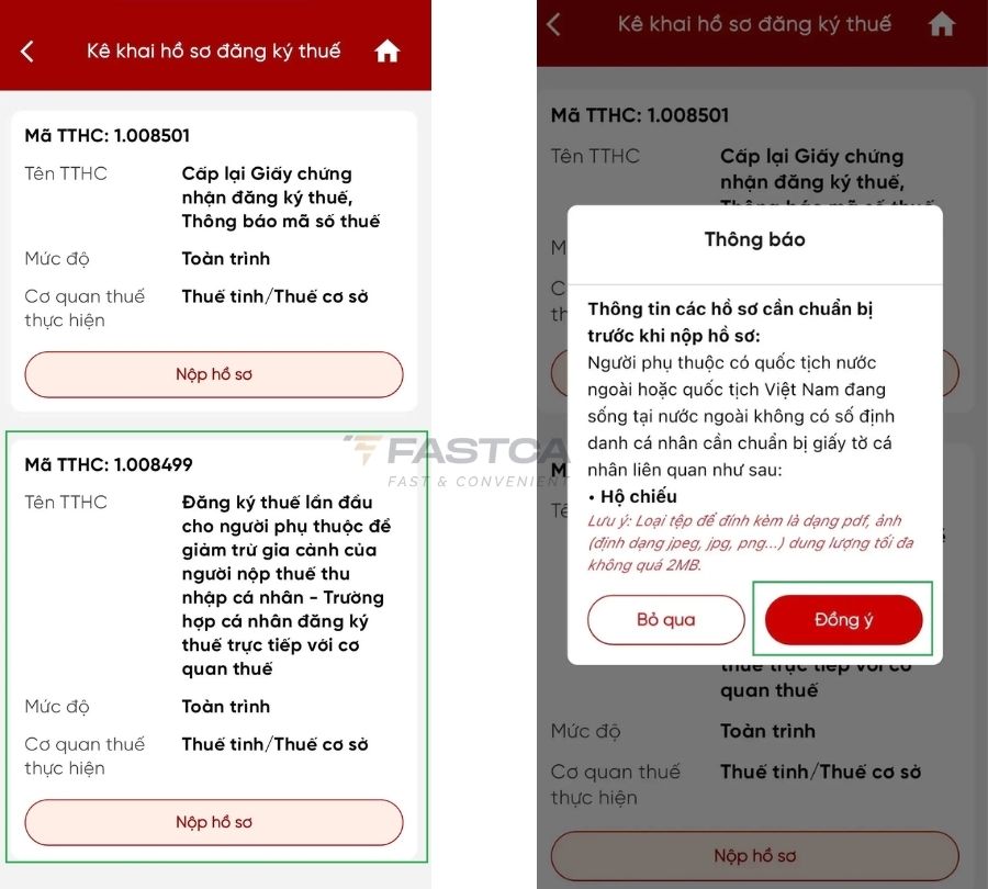 cách đăng ký người phụ thuộc trên etax mobile - bước 4