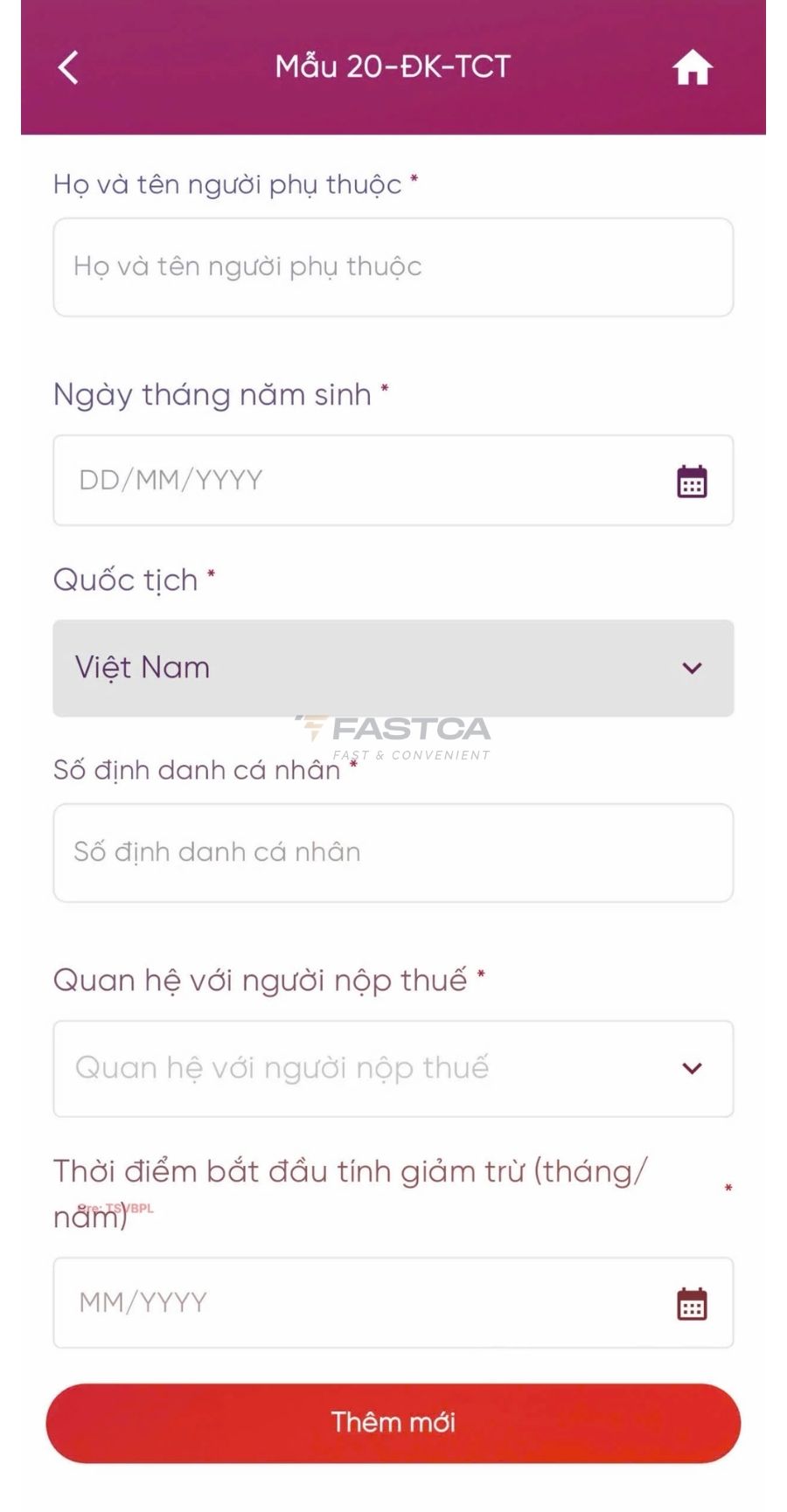 cách đăng ký người phụ thuộc trên etax mobile - bước 8