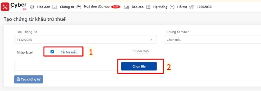 cách lập chứng từ khấu trừ thuế tncn bằng cách tải file thông tin lên phần mềm - 2