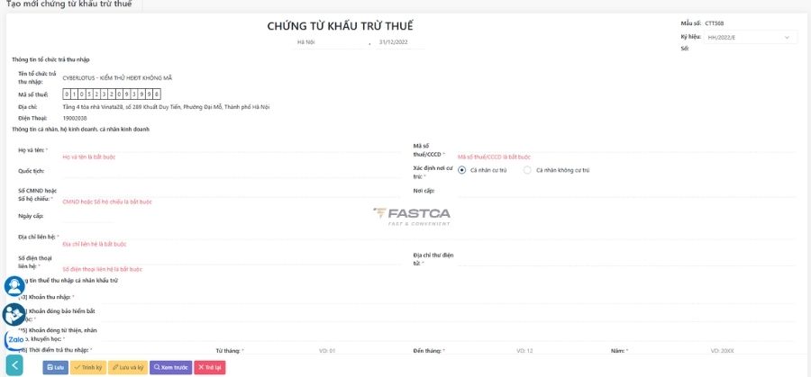 cách lập từng chứng từ khấu trừ thuế tncn - 2