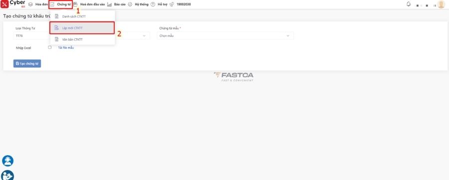 cách lập và xuất chứng từ khấu trừ thuế tncn từ phần mềm xcyber bill - 1