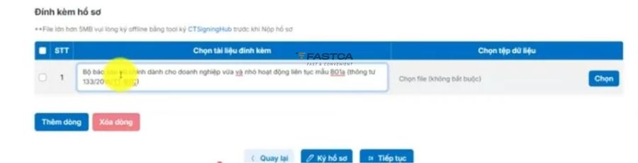 cách nộp lại báo cáo tài chính trên dịch vụ công - bước 4.3