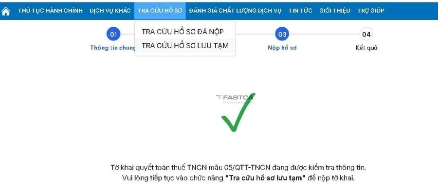 cách nộp tờ khai 05/qtt-tncn trên dịch vụ công - bước 12