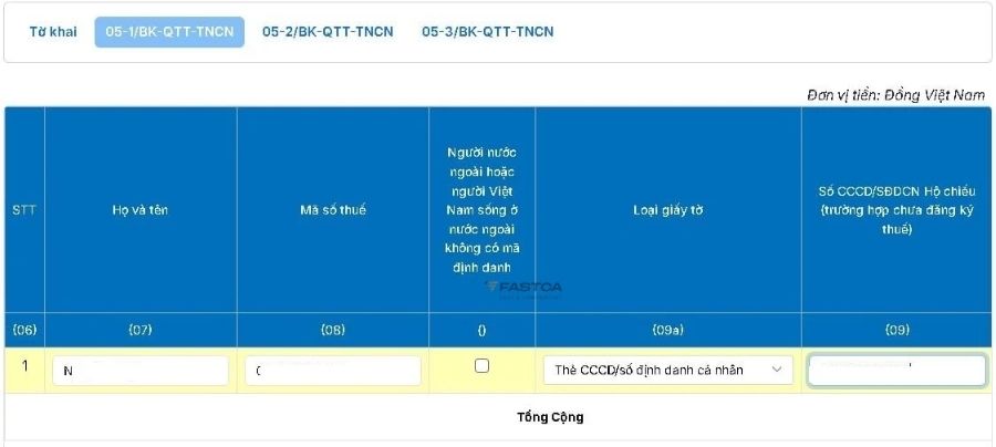 cách nộp tờ khai 05/qtt-tncn trên dịch vụ công - bước 8.1