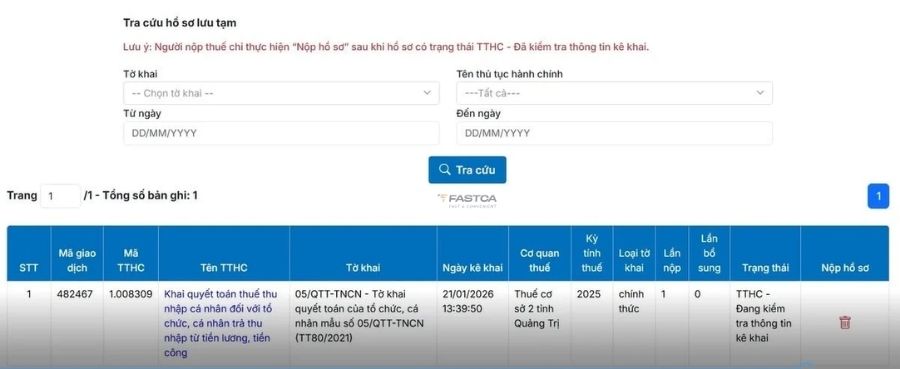 cách nộp tờ khai 05/qtt-tncn trên dịch vụ công - bước 9.2