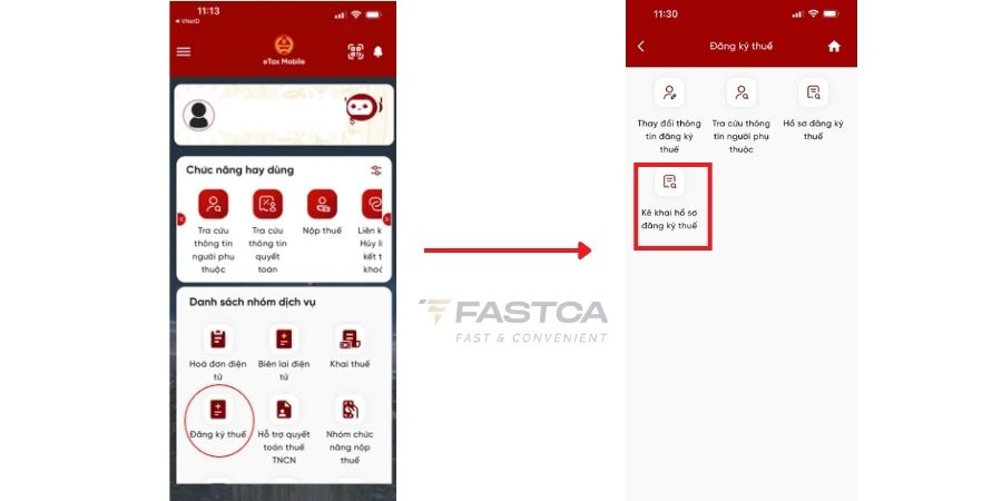 cá nhân tự đăng ký người phụ thuộc trên etax mobile - bước 2