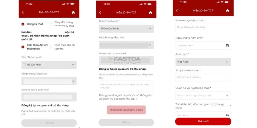 cá nhân tự đăng ký người phụ thuộc trên etax mobile - bước 4
