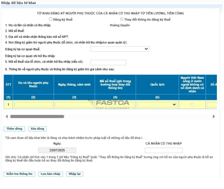 cá nhân tự đăng ký người phụ thuộc qua dịch vụ công - bước 5
